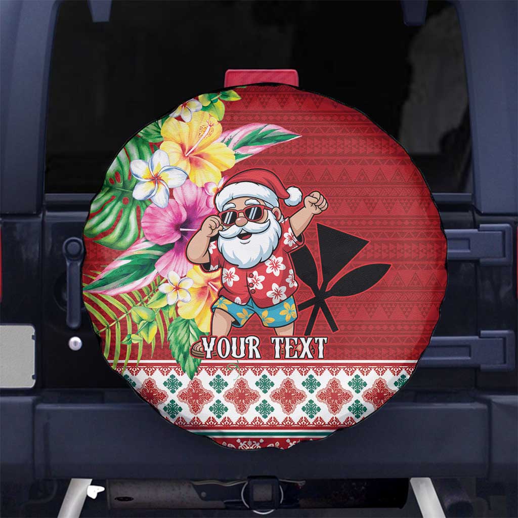 Santa Surf Mele Kalikimaka Personalized Spare Tire Cover Aloha Tropical Christmas Vibes - Polynesian Pride