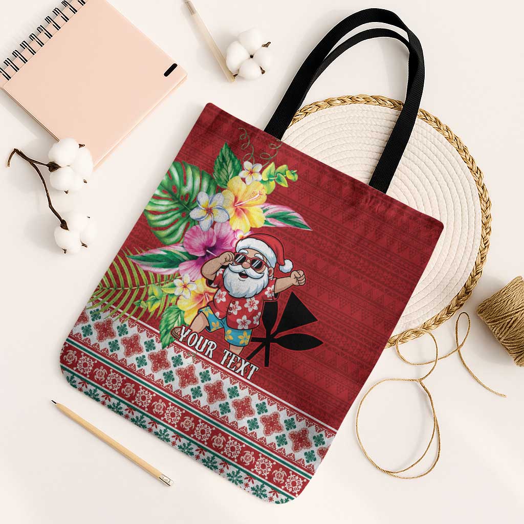 Santa Surf Mele Kalikimaka Personalized Tote Bag Aloha Tropical Christmas Vibes - Polynesian Pride