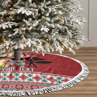 Santa Surf Mele Kalikimaka Personalized Tree Skirt Aloha Tropical Christmas Vibes - Polynesian Pride