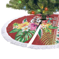 Santa Surf Mele Kalikimaka Personalized Tree Skirt Aloha Tropical Christmas Vibes - Polynesian Pride
