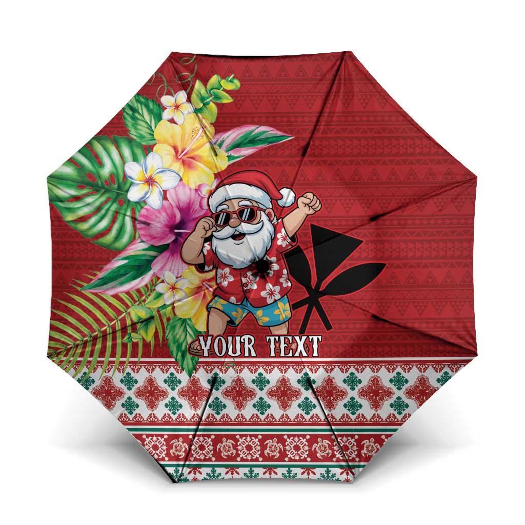 Santa Surf Mele Kalikimaka Personalized Umbrella Aloha Tropical Christmas Vibes - Polynesian Pride