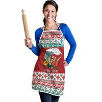 Shaka Sign Skull Mele Kalikimaka Personalized Apron Hawaiian Quilt Pattern - Polynesian Pride