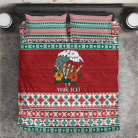 Shaka Sign Skull Mele Kalikimaka Personalized Bedding Set Hawaiian Quilt Pattern - Polynesian Pride