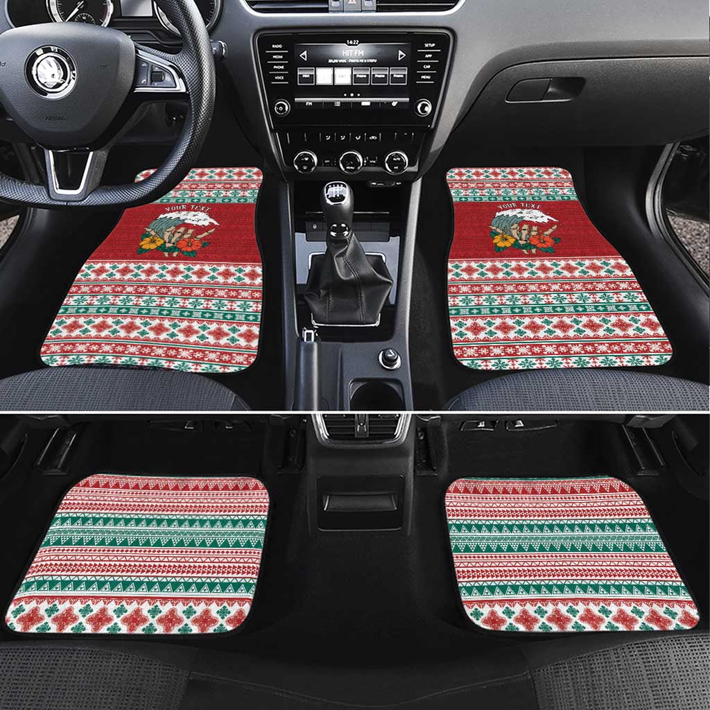Shaka Sign Skull Mele Kalikimaka Personalized Car Mats Hawaiian Quilt Pattern - Polynesian Pride