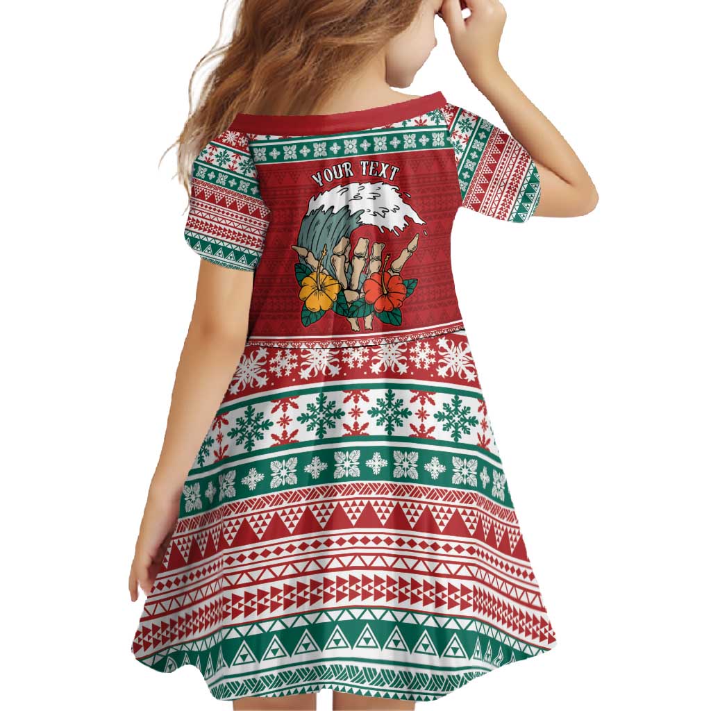 Shaka Sign Skull Mele Kalikimaka Personalized Family Matching Long Sleeve Bodycon Dress and Hawaiian Shirt Hawaiian Quilt Pattern LT9 - Polynesian Pride