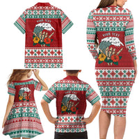 Shaka Sign Skull Mele Kalikimaka Personalized Family Matching Long Sleeve Bodycon Dress and Hawaiian Shirt Hawaiian Quilt Pattern LT9 - Polynesian Pride