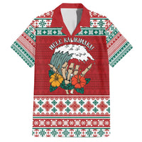 Shaka Sign Skull Mele Kalikimaka Personalized Family Matching Long Sleeve Bodycon Dress and Hawaiian Shirt Hawaiian Quilt Pattern LT9 Dad's Shirt - Short Sleeve Red - Polynesian Pride