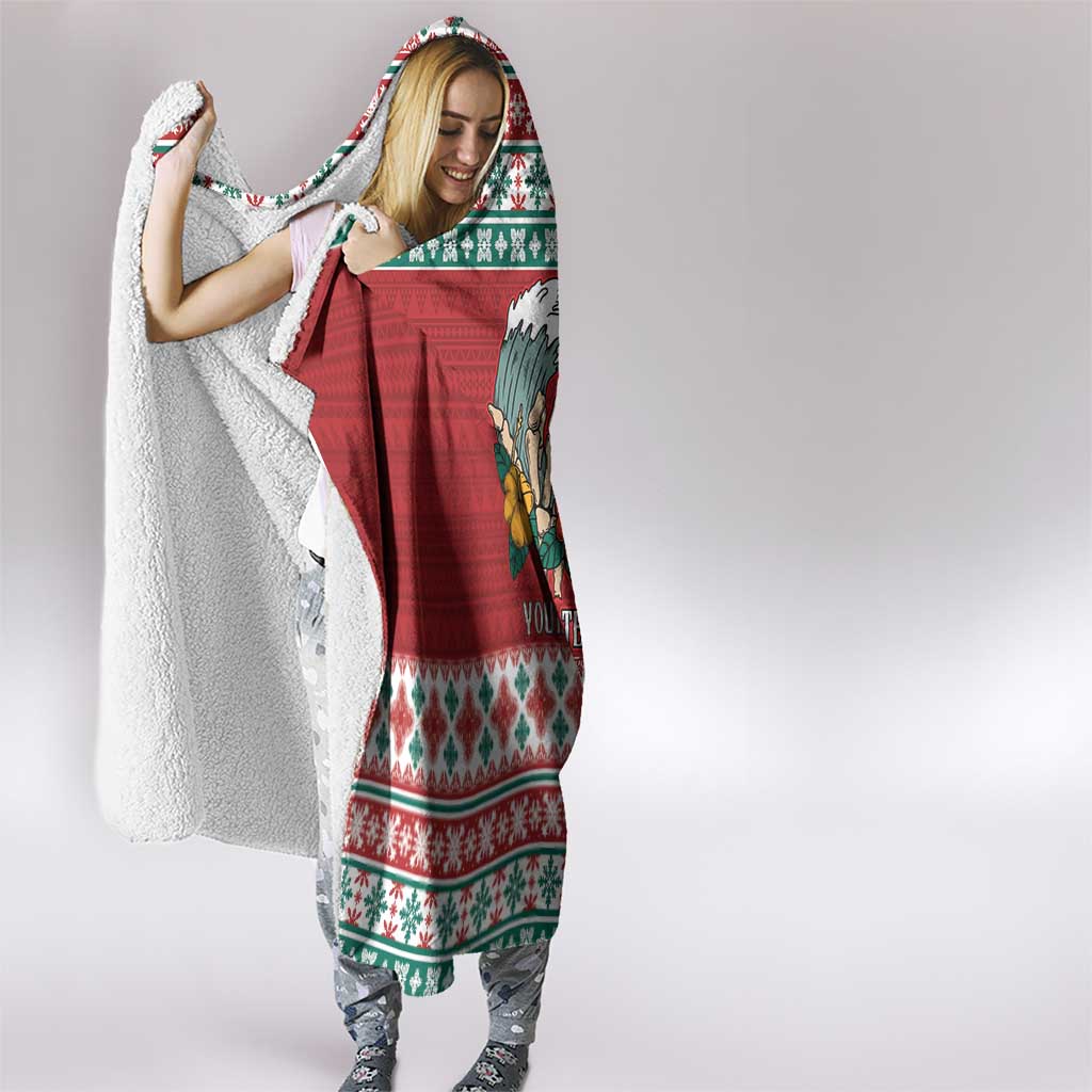 Shaka Sign Skull Mele Kalikimaka Personalized Hooded Blanket Hawaiian Quilt Pattern - Polynesian Pride