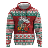 Shaka Sign Skull Mele Kalikimaka Personalized Hoodie Hawaiian Quilt Pattern - Polynesian Pride