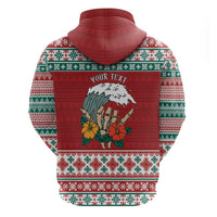 Shaka Sign Skull Mele Kalikimaka Personalized Hoodie Hawaiian Quilt Pattern - Polynesian Pride