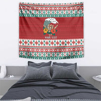 Shaka Sign Skull Mele Kalikimaka Personalized Tapestry Hawaiian Quilt Pattern - Polynesian Pride