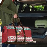 Shaka Sign Skull Mele Kalikimaka Personalized Travel Bag Hawaiian Quilt Pattern - Polynesian Pride