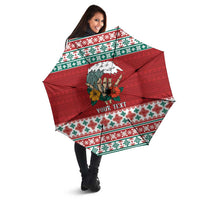 Shaka Sign Skull Mele Kalikimaka Personalized Umbrella Hawaiian Quilt Pattern - Polynesian Pride
