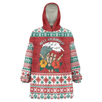 Shaka Sign Skull Mele Kalikimaka Personalized Wearable Blanket Hoodie Hawaiian Quilt Pattern - Polynesian Pride