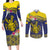 Niue Coconut Crab Couples Matching Long Sleeve Bodycon Dress and Long Sleeve Button Shirt Rock of Polynesia