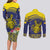 Niue Coconut Crab Couples Matching Long Sleeve Bodycon Dress and Long Sleeve Button Shirt Rock of Polynesia