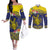 Niue Coconut Crab Couples Matching Off The Shoulder Long Sleeve Dress and Long Sleeve Button Shirt Rock of Polynesia