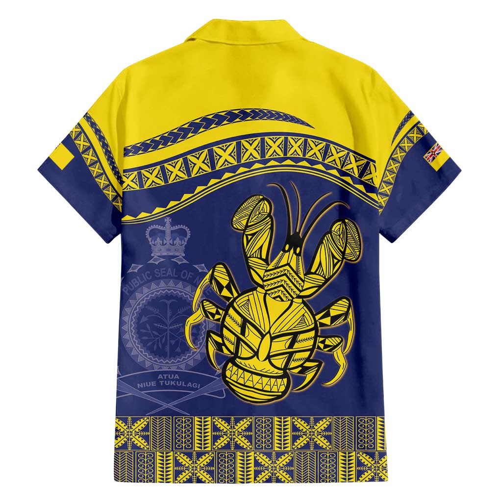 Niue Coconut Crab Family Matching Off Shoulder Maxi Dress and Hawaiian Shirt Rock of Polynesia