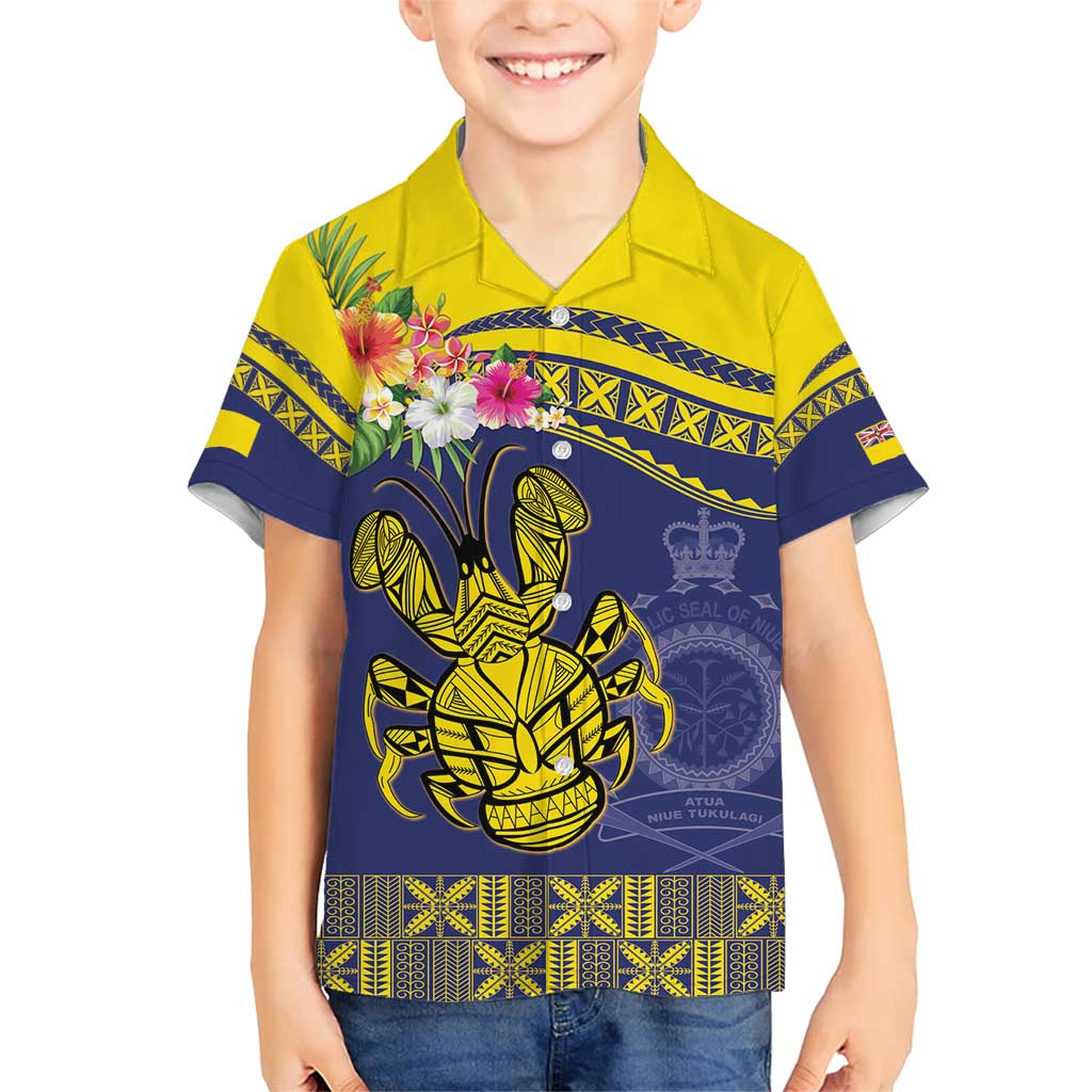 Niue Coconut Crab Kid Hawaiian Shirt Rock of Polynesia