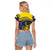 Niue Coconut Crab Raglan Cropped T Shirt Rock of Polynesia