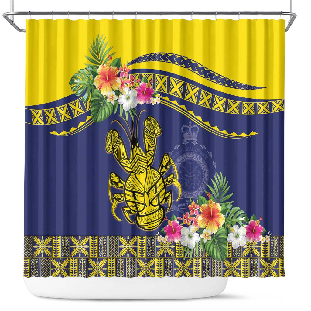 Niue Coconut Crab Shower Curtain Rock of Polynesia