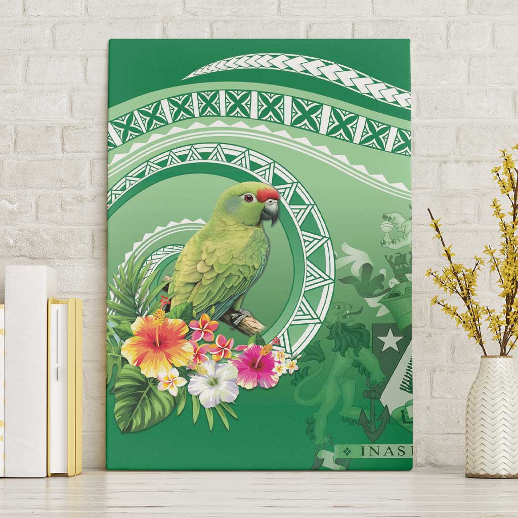 Norfolk Parakeet Tropical Canvas Wall Art Norfolk Island Tribal Pattern