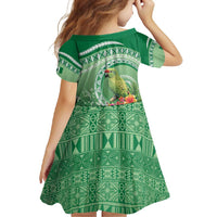 Norfolk Parakeet Tropical Family Matching Long Sleeve Bodycon Dress and Hawaiian Shirt Norfolk Island Tribal Pattern
