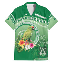 Norfolk Parakeet Tropical Family Matching Mermaid Dress and Hawaiian Shirt Norfolk Island Tribal Pattern