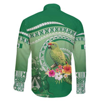 Norfolk Parakeet Tropical Family Matching Short Sleeve Bodycon Dress and Hawaiian Shirt Norfolk Island Tribal Pattern