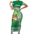 Norfolk Parakeet Tropical Family Matching Short Sleeve Bodycon Dress and Hawaiian Shirt Norfolk Island Tribal Pattern