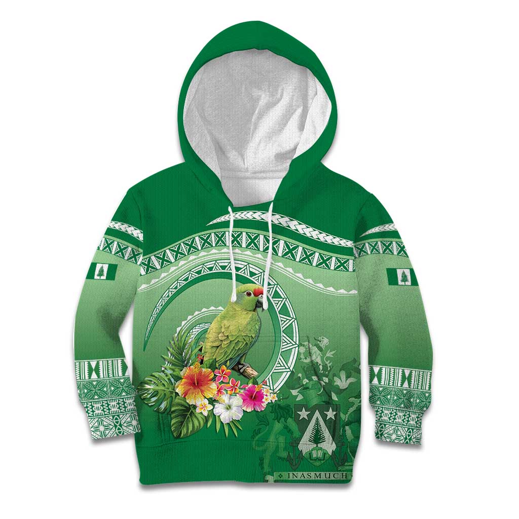 Norfolk Parakeet Tropical Kid Hoodie Norfolk Island Tribal Pattern