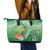 Norfolk Parakeet Tropical Leather Tote Bag Norfolk Island Tribal Pattern