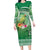 Norfolk Parakeet Tropical Long Sleeve Bodycon Dress Norfolk Island Tribal Pattern