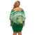 Norfolk Parakeet Tropical Off Shoulder Short Dress Norfolk Island Tribal Pattern