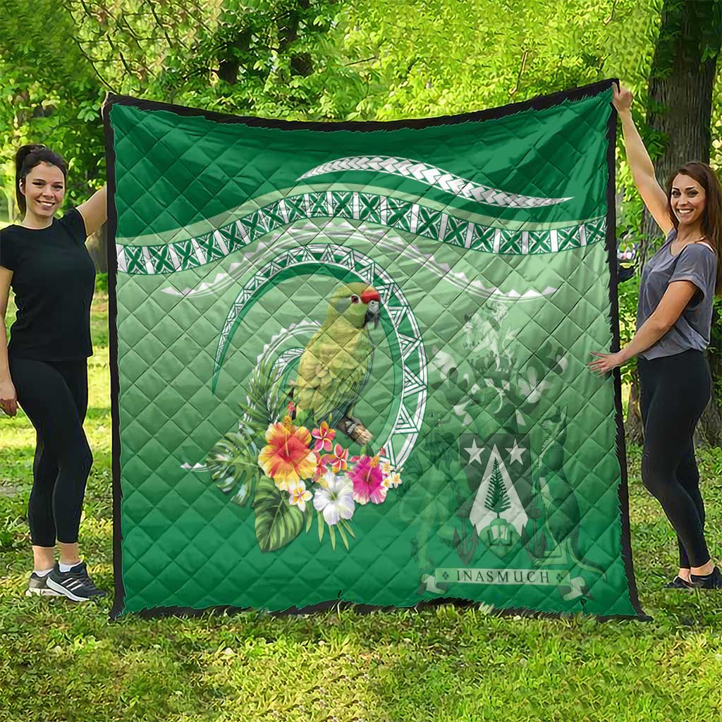 Norfolk Parakeet Tropical Quilt Norfolk Island Tribal Pattern