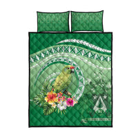 Norfolk Parakeet Tropical Quilt Bed Set Norfolk Island Tribal Pattern