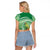 Norfolk Parakeet Tropical Raglan Cropped T Shirt Norfolk Island Tribal Pattern