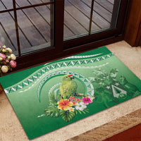 Norfolk Parakeet Tropical Rubber Doormat Norfolk Island Tribal Pattern