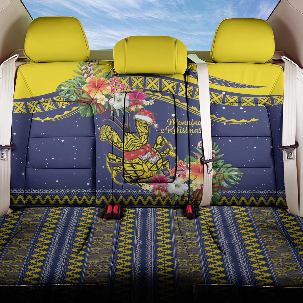 Monuina e Kilisimasi Niue Christmas Back Car Seat Cover Niuean Tribal Pattern