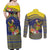 Monuina e Kilisimasi Niue Christmas Couples Matching Off Shoulder Maxi Dress and Long Sleeve Button Shirt Niuean Tribal Pattern