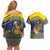 Monuina e Kilisimasi Niue Christmas Couples Matching Off Shoulder Short Dress and Hawaiian Shirt Niuean Tribal Pattern