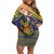 Monuina e Kilisimasi Niue Christmas Family Matching Off Shoulder Short Dress and Hawaiian Shirt Niuean Tribal Pattern