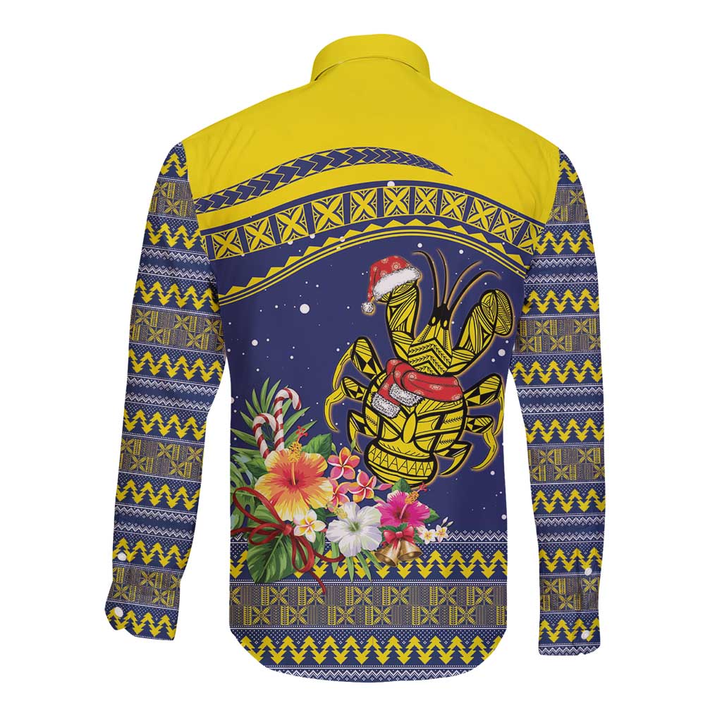 Monuina e Kilisimasi Niue Christmas Long Sleeve Button Shirt Niuean Tribal Pattern