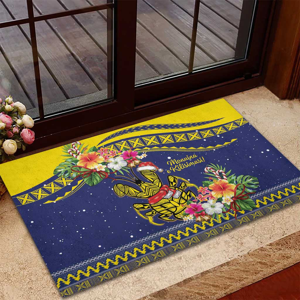 Monuina e Kilisimasi Niue Christmas Rubber Doormat Niuean Tribal Pattern