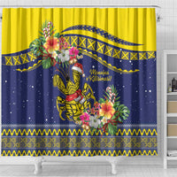 Monuina e Kilisimasi Niue Christmas Shower Curtain Niuean Tribal Pattern