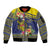 Monuina e Kilisimasi Niue Christmas Sleeve Zip Bomber Jacket Niuean Tribal Pattern