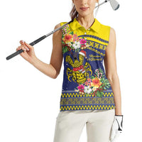 Monuina e Kilisimasi Niue Christmas Women Sleeveless Polo Shirt Niuean Tribal Pattern