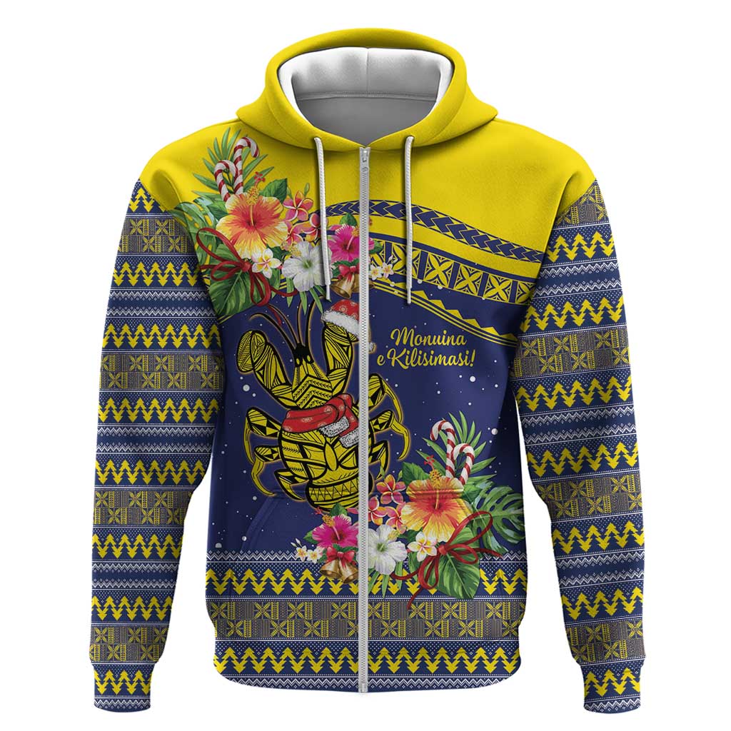 Monuina e Kilisimasi Niue Christmas Zip Hoodie Niuean Tribal Pattern