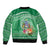 Norfolk Island Pine Tree Christmas Bomber Jacket Coat of Arm and Polynesian Pattern