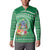 Norfolk Island Pine Tree Christmas Button Sweatshirt Coat of Arm and Polynesian Pattern